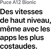 A12 Bionic Chip. Delivers incredibly fast performance and can run the most powerful app